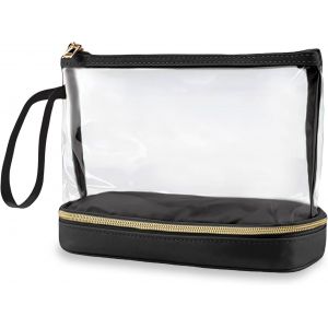 KALANKA-Trousse de Toilette Voyage, PVC Trousse Maquillage Grande Capacité, Sac de Rangment Transparente avec poignée, Sac Cosmétiques pour Homme et Femme - Neuf