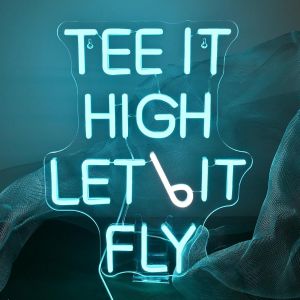 Tee It Hight Let It Fly Neon,Panneau Lumineux Au Néon Sport Golf,Neon Led Usb À Luminosité Réglable,Lampe Au Néon Club De Golf Pour Mur,Party Pour Hommes, Cadeau Pour Amoureux Du Golf - Neuf