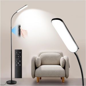 Jexnovashop-18w Dimmable Lampadaire Sur Pied , 1800 Lumens Led Lampe Sur Pied 2700k À 6500k Températures De Couleur Avec Télécommande Et Contrôle Tactile Et 1h Minuterie, Lampadaire Haut Pour Salon C - Neuf