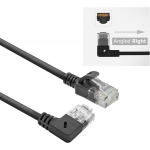 ERSHI-Câble réseau CAT6A coudé à 90° vers la droite, U/UTP LSZH - Câble LAN fin de 3,6 mm - Câble Ethernet flexible avec fiche RJ4[5 - Neuf