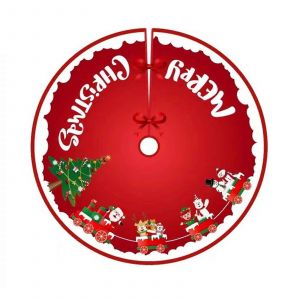 Jupe de sapin de No&euml;l en fausse fourrure rouge de 90 cm (35,4 pouces), tapis de protection pour le pied du sapin, d&eacute;coration pour les f&ecirc;tes de fin d'ann&eacute;e &agrave; la maison - Neuf