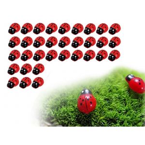 Lot de 50 mini coccinelles d&eacute;coratives pour jardin et bonsa&iuml; - Neuf