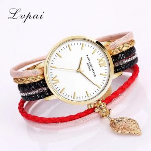 Lvpai Femmes Femme Quartz Bracelet Montre Analogique Cadran Rond Strass Bracelet Montre-Bracelet Marron - Neuf