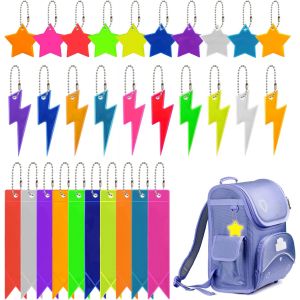 Acdsgd-30 Pi&egrave;ces Pendentif R&eacute;fl&eacute;chissant, R&eacute;flecteur De S&eacute;curit&eacute; Enfants, S&eacute;curit&eacute; Pendentif R&eacute;fl&eacute;chissant De &Eacute;toile Pour Cartable, Cyclisme, Marche(3 Formes/10 Couleurs) - Neuf