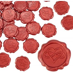 25pcs Autocollants De Joint De Cire Adh&eacute;sif, Timbre De Cire &Agrave; Cacheter Auto-Adh&eacute;sif Autocollants Pour Toujours L'amour Pour Sceller Les Cartes D'enveloppe Emballage Cadeau Scrapbooking - Neuf
