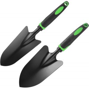 KALANKA-32 cmTruelle de Fleurs en Acier 2Pcs Petite Pelle de Jardinage truelles de Jardin et de Largeur de Main Pointues - pour Jardin et Balcon- T&ecirc;te en Acier Durable et poign&eacute;e en Plastique - Neuf