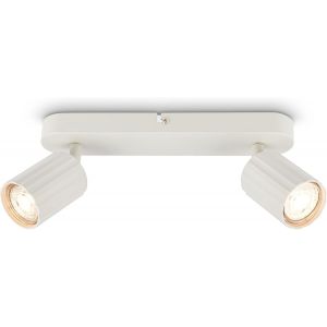 Subzonal-Briloner - Plafonnier Avec Cannelures, Orientable, Gu10, Max. 9 W, Spot De Plafond, Luminaire Plafonnier, Lustre Salon, Lumi&egrave;re Plafond, Lustre Chambre, Lampe Plafond, 28 Cm, Blanc Ancien - Neuf