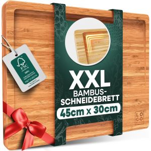 Eryi-Loco Bird Planche À Découper Bois - 45x30cm Planche A Decouper Bois Cuisine Avec Rainure À Jus - Cutting Board Bambou - Chopping Board Professionnelle - Neuf