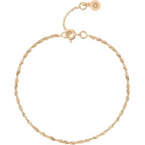 Singapour Chaîne De Cheville En Argent Sterling 925 I Bracelet De Cheville Torsadé En Argent I Or 14 Carats Et Or Rose Véritable Chaîne Singapour Femme - Neuf