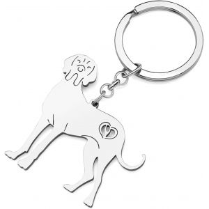 KAL-Porte-Cl&eacute;s Chien Acier Inoxydable Portefeuille Porte-Cl&eacute;s Voiture Bijoux Animaux Amoureux Chiens Cadeaux Femme Filles Porte-Cl&eacute;s Chien - Neuf