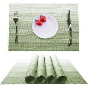 Sjzg-Lot De 4 Set De Table Tissu Lavable Rectangulaire 30 X 45 Cm Bleu Violet Napperon En Coton Et Lin Moderne Imperm&eacute;ables Antid&eacute;rapant R&eacute;sistant &Agrave; L'usure, Pour Salle &Agrave; Manger Et Cuisine - Neuf