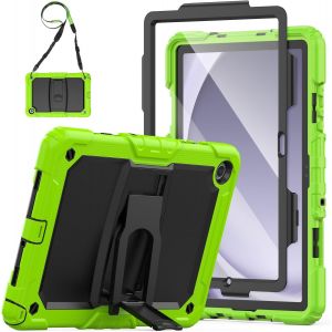 Coque Pour Samsung Galaxy Tab A9 Plus 11"" 2023, Étui Antichoc Tab A9+ Plus Avec Protecteur D'Écran/Support Pliable/Bandoulière (Sm-X210 / Sm-X216 / Sm-X218), Vert - Neuf