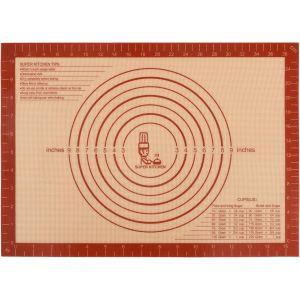 AYUHR-Tapis de Cuisson en Silicone Anti-adhésif, Petit Tapis de Pâtisserie Antidérapant avec Mesure, Tapis de Pâte à Rouler, Cookies, Fondant, Tapis de La Croûte à Tarte (Rouge, 42 × 30 cm) - Neuf