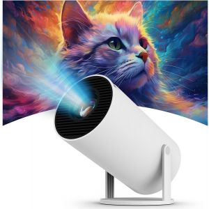 Mini Projecteur Android 11, 4K Videoprojecteur avec 120 ANSI Lumens, Rotation 180° et Auto Keystone, Wifi6/BT5.4, Projecteur Home Cinéma Compatible avec HDMI - Neuf