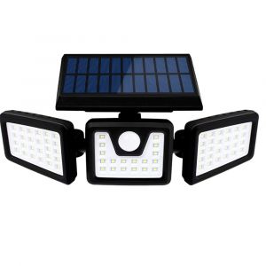 Projecteur LED &agrave; 3 t&ecirc;tes avec d&eacute;tecteur de mouvement, aliment&eacute; &agrave; l'&eacute;nergie solaire, &eacute;tanche IP65 pour une utilisation ext&eacute;rieure - Neuf