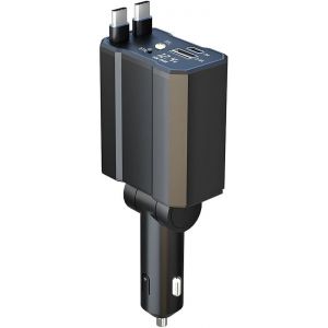 JGD-4 en 1 Chargeur Voiture Rapide, Chargeur De Voiture Multi-USB, Chargeur De Voiture R&eacute;tractable 120W, Automobile Universels D&eacute;coratifs Int&eacute;rieure Accessoires pour V&eacute;hicules, Camions, SUVs - Neuf