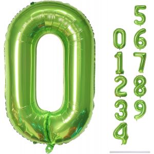 Grands Ballons Verts En Forme De Chiffres De 101,6 Cm - Num&eacute;ro 0 &Agrave; 9 - Auto-Gonflant - Ballons Num&eacute;ros 0 &Agrave; 9 - Ballons Munis De Ballons Gonflables - Pour Gar&ccedil;ons, Filles, Femmes, Hommes - Pour - Neuf