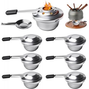 Jexnovashop-6 Pi&egrave;ces Br&ucirc;leur D'alcool, Br&ucirc;leur &Agrave; Alcool, R&eacute;cipients &Agrave; P&acirc;te Combustible Rechaud A Alcool Portable En Acier Inoxydable, Br&ucirc;leur &Agrave; Fondue Support De Br&ucirc;leur Pour Buffet, Fondue, Camping - Neuf