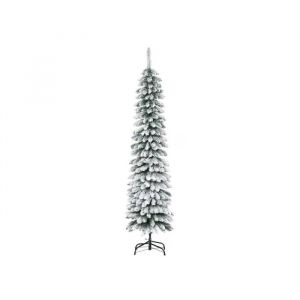 HOMCOM Sapin de No&euml;l artificiel, enneig&eacute;, design &eacute;troit, ignifuge, 180 cm, vert/blanc - Neuf