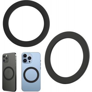 JGD-Anneaux Magn&eacute;tique Compatible avec MagSafe, 2Pcs Aimant Autocollant Adh&eacute;sif Coques de T&eacute;l&eacute;phone Anneaux Universel Anneau Chargeur Charge sans Fil pour iPhone 17 16 15 14 13 12 Google Pixel 10 Gal - Neuf