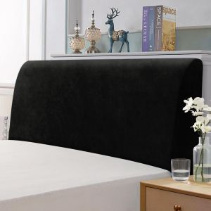 Subzonal-Housse De T&ecirc;te De Lit 160 Cm, T&ecirc;te De Lit Double &Eacute;lastique, Housse De Protection Antipoussi&egrave;re, Tissu Velours Extensible Doux, Lavable, Design Tout-En-Un (150/160/170 Cm, Noir) - Neuf