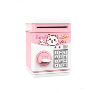 Tirelire électronique automatique pour enfants - avec mot de passe - rose - Neuf