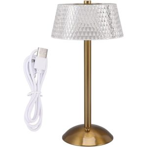 Lampe De Table À Led,Lampe De Table De Chevet Portable En Métal Acrylique De 3 Couleurs Claires Pour Chambre D'enfant - Neuf
