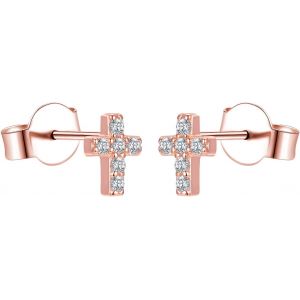 Kal-Boucle D'oreille En Argent 925, Croix Religieux Argent Boucle D Oreille Femme, Zircone Petites Boucles D'oreilles Pour Fille Enfant Boucle D'oreille Bijoux - Neuf