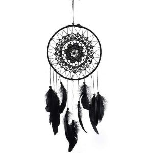 Noir Avec Perles Et Plumes Pour La Décoration De Voiture De Chambre,20,5 Cm De Diamètre - Neuf