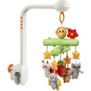 Yemaesre-Mobile Musical Lit Bébé, Veilleuse Avec Projection De Lumière, Jouet Bebe 0 3 6 9 Mois, Télécommande Mobile Lit De Bébé Jouet Sensoriel Pour Cadeau Née - Neuf