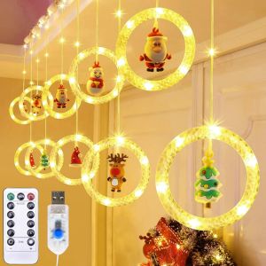 Kal-Lumières De Fenêtre De Noël,Guirlande Led Décoration De Noël,Rideau Lumineux Noel Intérieur,120led 8 Modes Éclairage Lumière Pour Fenetre Mariage Noël Décoration(Contient 10 Clips En S) - Neuf