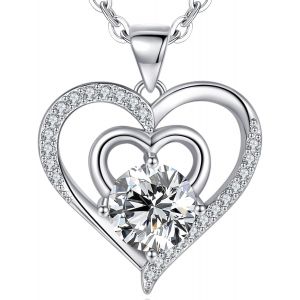 Kal-Collier Femme En Argent 925,Pendentif Papillon De Coeur,Bijoux Pour Femmes,Cadeaux Petite Amie Maman Anniversaire F&ecirc;te Des M&egrave;res No&euml;l Saint-Valentin Cadeau Elle - Neuf