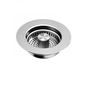 Filtre D'&eacute;vier En Acier Inoxydable 304 Avec M&eacute;canisme &Agrave; Ressort Compatible Avec &Eacute;vier De Cuisine, Baignoire Et Bac &Agrave; L&eacute;gumes, Panier De Vidange Avec Chapeau Et Tige En Cuivre - Neuf