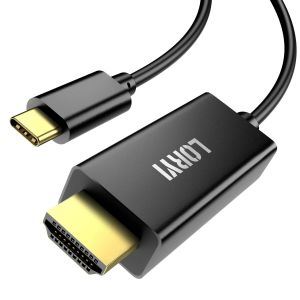 TTA-Câble USB C vers HDMI 4K à 60 Hz, cordon USB Type C vers HDMI pour bureau à domicile 6 pieds pour Thunderbolt 3/4, MacBook Pro 2021, iPad Pro 2021, Galaxy S22/21, Dell XPS 13 et plus (mode DP Alt - Neuf