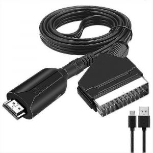 C&acirc;ble HDMI vers p&eacute;ritel de 1 m&egrave;tre de long, connexion directe, conversion pratique. Fk - Neuf