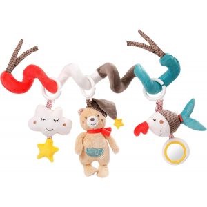 Spirale D&iquest;Activities Aiko & Yuki - Jouet Pour Poussette &Agrave; Toucher Et &Agrave; Saisir - Pour Le Lit, Le Parc, La Coque Et Le Si&egrave;ge Auto - De Motricit&eacute; Pour B&eacute;b&eacute;s Et Jeunes Enfants &Agrave; Partir De 0+ Mois - Neuf