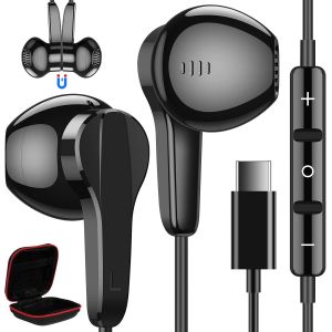 KALANKA-Casque USB C pour Xiaomi 13 12 11T 11 Lite 10,HiFi St&eacute;r&eacute;o Magn&eacute;tique USB Type C &Eacute;couteurs avec Microphone avec C&acirc;ble pour Samsung S24 Ultra S21 S20 FE iPhone 15 Pro OnePlus 12 10 Pro Pixel 8 - Neuf