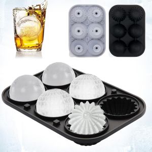 Kalanka-Bac A Glacon,6 Gla&ccedil;ons,Reutilisable Gl&ccedil;ons Circulaire,Moule &Agrave; Gla&ccedil;ons Bac,Glacons Silicone Moule,Avec Couvercle &Agrave; Entonnoir,Pour Boisson Froide, Whisky, Cocktail, Vin, Bi&egrave;re, Jus, San Bpa - Neuf