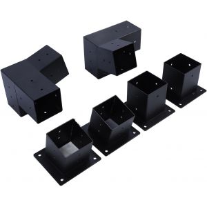 Nouvelhorizonstore-Lot De 6 Supports D'angle Pour Pergola, Support D'angle En Acier Alli&eacute;, Support Sup&eacute;rieur &Agrave; 3 Voies, Kit De Base De Poteau De Bricolage, Kit De Quincaillerie Pour Pergola De - Neuf