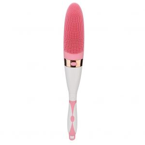 Brosse de bain electrique a long manche, etanche, nettoyante et massante (rose) - Neuf