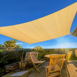 Shade&beyond Voile D'ombrage Rectangulaire 3.6×4.8m Sable Toile Ombrage Uv Protection Pour Patio Jardin, Terrasse - Neuf