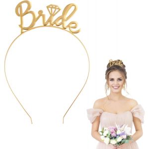 Kalvd-Jga Serre-Tête Femmes Rosegold Métal Mariée Serre-Tête Bijoux De Cheveux Accessoires Pour Enterrement De Vie De Jeune Fille Hen Party,Or - Neuf