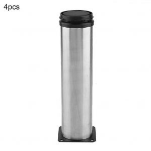Lot de 4 pieds de meuble r&eacute;glables en acier inoxydable pour table,lit,canap&eacute; (50 x 200 mm) - Neuf