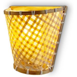 Applique murale rustique en osier,bambou et bois avec design nordique E27 pour salon,couloir,tête de lit et chambre - Neuf