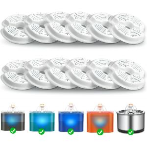 Lot De 12 Filtres Pour Fontaine &Agrave; Boire De 2,5 L En Forme De Fleur De Chat, Convient Pour Chat/Chien, Fontaines En Acier Inoxydable, Triple Filtre Filtrant - Neuf