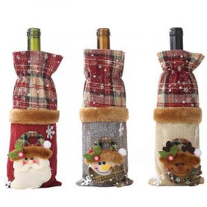 No&euml;l Bouteille De Vin De Couverture De Bouteille D'pull Jeux De No&euml;l Bouteille De Vin Toppers Couvrir De Sacs Pour La Maison De Vacances De No&euml;l, D&eacute;coration De Produits Comprend De Vin Rouge B - Neuf