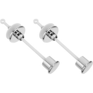 Ulteronixshop-Lot de 2 Boutons de Chasse d'Eau &agrave; Tirette en M&eacute;tal pour R&eacute;servoir de Toilettes Kit de Remplacement Compatible Anciens Mod&egrave;les Accessoires de Chasse d'Eau pour R&eacute;novation Salle - Neuf