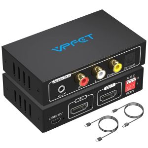 Hdmi Audio Extractor Optique Extracteur 4k Convertisseur Vers Optique Et Coaxial L R 3.5mm Stéréo Compatible Hdcp 3d Pcm Gestion Edid Pour Amplificateur Hdtv Ps4 Blue Ray Dvd - Neuf