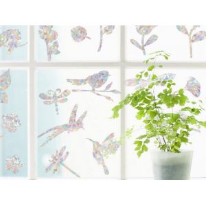 Autocollants pour fen&ecirc;tre attrape-soleil - D&eacute;calcomanies prismes arc-en-ciel pour portes en verre - 20 pi&egrave;ces - Application facile et repositionnable - Neuf