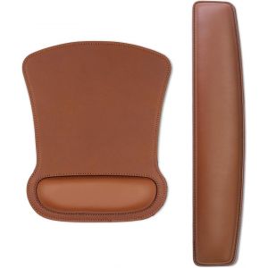 WQD-Repose-poignet pour clavier et souris Ensemble ergonomique avec tapis de souris, durable, confortable et léger pour une saisie facile et un soulagement de la douleur (Marron) - Neuf